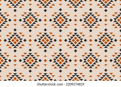 Ethnic ikat seamless pattern in tribal. Aztec geometric ethnic ornament print. Ikat pattern style. Design for background, wallpaper, illustration, fabric, clothing, carpet, textile, batik, embroidery.