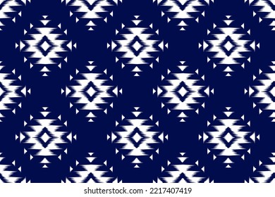 Ethnic ikat seamless pattern in tribal. Aztec geometric ethnic ornament print. Ikat pattern style. Design for background, wallpaper, illustration, fabric, clothing, carpet, textile, batik, embroidery.