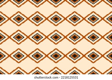 Ethnic ikat seamless pattern in tribal. Aztec geometric ethnic ornament print. Ikat pattern style. Design for background, wallpaper, illustration, fabric, clothing, carpet, textile, batik, embroidery.