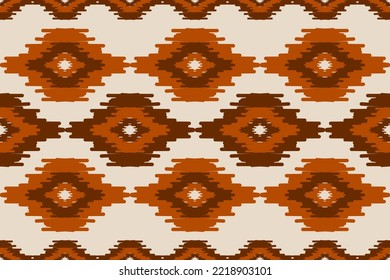 Ethnic ikat seamless pattern in tribal. American, Mexican style. Aztec geometric ornament print. Design for background, wallpaper, illustration, fabric, clothing, carpet, textile, batik, embroidery.