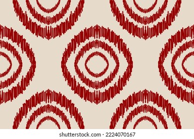 Patrón de ikat étnico sin fisuras en las tribus. Impresión de ornamento geométrico azteca. Patrón de círculo de tejido. Diseño para fondo, papel pintado, ilustración, tela, ropa, alfombra, textil, batik, bordado.