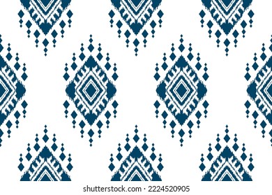 Ethnic ikat seamless pattern in tribal. American, Mexican style. Aztec geometric ornament print. Design for background, wallpaper, illustration, fabric, clothing, carpet, textile, batik, embroidery.