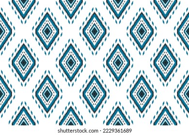 Patrón de ikat étnico sin fisuras en las tribus. de estilo americano y mexicano. Impresión de ornamento geométrico azteca. Diseño para fondo, papel pintado, ilustración, tela, ropa, alfombra, textil, batik, bordado.