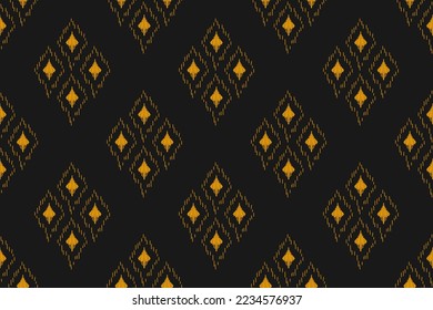 Patrón de ikat étnico sin fisuras en las tribus. Huella de ornamento étnico geométrico azteca. Estilo de patrón de Ikat. Diseño para fondo, papel pintado, ilustración, tela, ropa, alfombra, textil, batik, bordado.