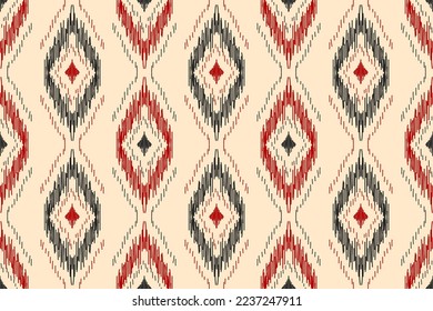 Ethnic ikat seamless pattern in tribal. Aztec geometric ethnic ornament print. Ikat pattern style. Design for background, wallpaper, illustration, fabric, clothing, carpet, textile, batik, embroidery.