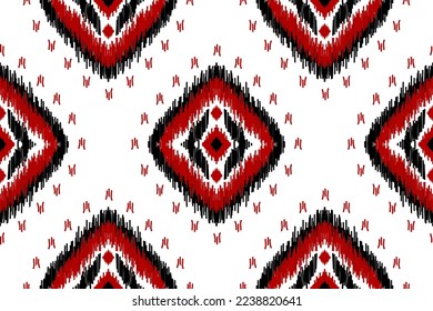 Ethnic ikat seamless pattern in tribal. Aztec geometric ethnic ornament print. Ikat pattern style. Design for background, wallpaper, illustration, fabric, clothing, carpet, textile, batik, embroidery.