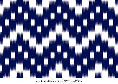 Patrón de ikat étnico sin fisuras en las tribus. Huella de ornamento étnico geométrico azteca. Estilo de patrón de Ikat. Diseño para fondo, papel pintado, ilustración, tela, ropa, alfombra, textil, batik, bordado.