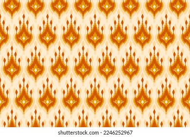 Ethnic ikat seamless pattern in tribal. American, Mexican style. Aztec geometric ornament print. Design for background, wallpaper, illustration, fabric, clothing, carpet, textile, batik, embroidery.