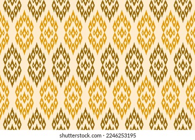 Ethnic ikat seamless pattern in tribal. Aztec geometric ethnic ornament print. Ikat pattern style. Design for background, wallpaper, illustration, fabric, clothing, carpet, textile, batik, embroidery.