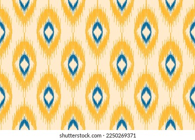 Ethnic ikat seamless pattern in tribal. American, Mexican style. Aztec geometric ornament print. Design for background, wallpaper, illustration, fabric, clothing, carpet, textile, batik, embroidery.
