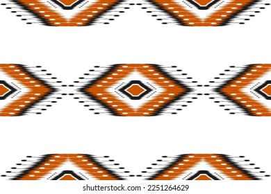 Ethnic ikat seamless pattern in tribal. Aztec geometric ethnic ornament print. Ikat pattern style. Design for background, wallpaper, illustration, fabric, clothing, carpet, textile, batik, embroidery.