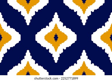 Patrón de ikat étnico sin fisuras en las tribus. Huella de ornamento étnico geométrico azteca. de estilo americano y mexicano. Diseño para fondo, ilustración vectorial, tela, ropa, alfombra, batik, bordado.