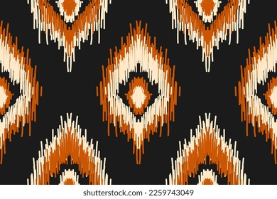 Ethnic ikat seamless pattern in tribal. American, Mexican style. Aztec geometric ornament print. Design for background, wallpaper, illustration, fabric, clothing, carpet, textile, batik, embroidery.