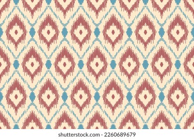 Patrón de ikat étnico sin fisuras en las tribus. de estilo americano y mexicano. Impresión de ornamento geométrico azteca. Diseño para fondo, papel pintado, ilustración, tela, ropa, alfombra, textil, batik, bordado.