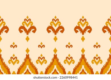 Patrón de ikat étnico sin fisuras en las tribus. de estilo americano y mexicano. Impresión de ornamento geométrico azteca. Diseño para fondo, papel pintado, ilustración, tela, ropa, alfombra, textil, batik, bordado.