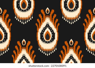 Ethnic ikat seamless pattern in tribal. American, Mexican style. Aztec geometric ornament print. Design for background, wallpaper, illustration, fabric, clothing, carpet, textile, batik, embroidery.