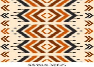 Patrón de ikat étnico sin fisuras en las tribus. de estilo americano y mexicano. Impresión de ornamento geométrico azteca. Diseño para fondo, papel pintado, ilustración, tela, ropa, alfombra, textil, batik, bordado.