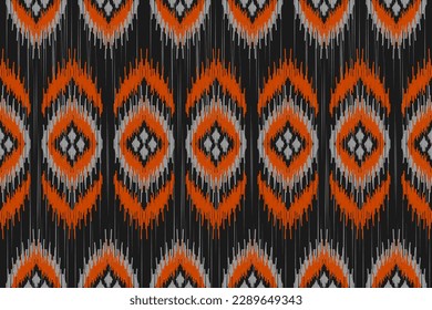 Ethnic ikat seamless pattern in tribal. Aztec geometric ethnic ornament print. Ikat pattern style. Design for background, wallpaper, illustration, fabric, clothing, carpet, textile, batik, embroidery.
