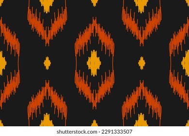 Ethnic ikat seamless pattern in tribal. American, Mexican style. Aztec geometric ornament print. Design for background, wallpaper, illustration, fabric, clothing, carpet, textile, batik, embroidery.