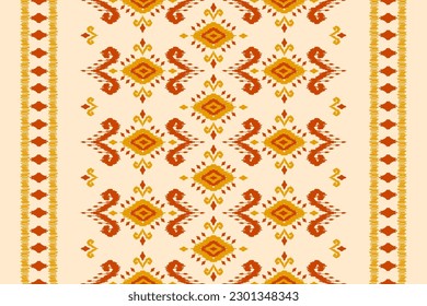 Patrón de ikat étnico sin fisuras en las tribus. de estilo americano y mexicano. Impresión de ornamento geométrico azteca. Diseño para fondo, papel pintado, ilustración, tela, ropa, alfombra, textil, batik, bordado.