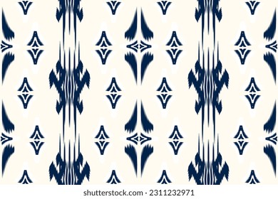 Ethnische Ikat nahtlose Muster in Stämmen. Aztekische geometrische Ornamentik. Ikat-Muster-Stil. Design für Hintergrund, Tapete, Illustration, Stoff, Kleidung, Teppich, Textilien, Batik, Stickereien.