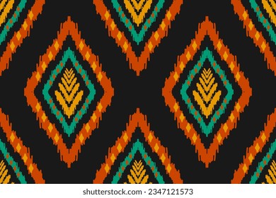 Ethnic ikat seamless pattern in tribal. American, Mexican style. Aztec geometric ornament print. Design for background, wallpaper, illustration, fabric, clothing, carpet, textile, batik, embroidery.