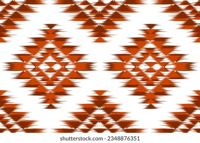 Ethnic ikat seamless pattern in tribal. American, Mexican style. Aztec geometric ornament print. Design for background, wallpaper, illustration, fabric, clothing, carpet, textile, batik, embroidery.