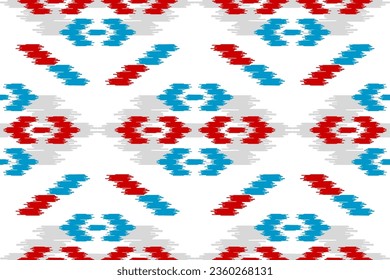 Ethnic ikat seamless pattern in tribal. American, Mexican style. Aztec geometric ornament print. Design for background, wallpaper, illustration, fabric, clothing, carpet, textile, batik, embroidery.
