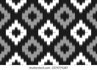 Ethnic ikat seamless pattern in tribal. American, Mexican style. Aztec geometric ornament print. Design for background, wallpaper, illustration, fabric, clothing, carpet, textile, batik, embroidery.