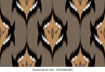 Ethnic ikat seamless pattern in tribal. Aztec geometric ethnic ornament print. Ikat pattern style. Design for background, wallpaper, illustration, fabric, clothing, carpet, textile, batik, embroidery.