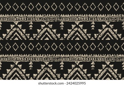 Ethnic ikat seamless pattern in tribal. Aztec geometric ethnic ornament print. Ethnic pattern style. Design for background, illustration, fabric, clothing, carpet, textile, batik, embroidery.