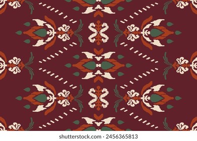 Ethnic ikat seamless pattern in tribal. Aztec geometric ethnic ornament print. Ikat pattern style. Design for background, wallpaper, illustration, fabric, clothing, carpet, textile, batik, embroidery.