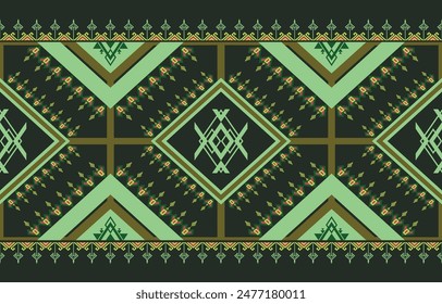 Ethnic ikat seamless pattern in tribal. Geometric ethnic ornament print. Ethnic pattern style. Design for background,illustration,texture,fabric,wallpaper.
