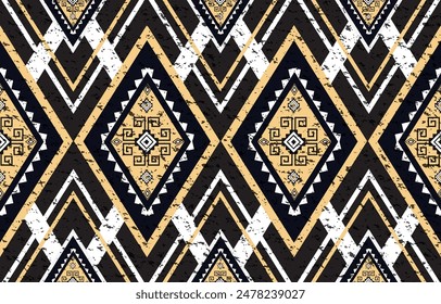 Ethnic ikat seamless pattern in tribal. Geometric ethnic ornament print. Ethnic pattern style. Design for ikat, blanket, fabric, clothing, carpet, textile, ethnic, batik, embroidery.