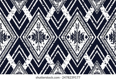 Ethnic ikat seamless pattern in tribal. Geometric ethnic ornament print. Ethnic pattern style. Design for ikat, blanket, fabric, clothing, carpet, textile, ethnic, batik, embroidery.