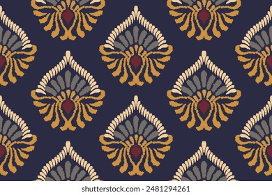 Ethnic ikat seamless pattern in tribal. Aztec geometric ethnic ornament print. Ikat pattern style. Design for background, wallpaper, illustration, fabric, clothing, carpet, textile, batik, embroidery.