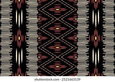 Padrão étnico improvisado em tribal. Impressão de ornamento étnico geométrico asteca. Estilo do padrão Ikat. Design para fundo, papel de parede, ilustração, tecido, roupas, tapete, têxtil, batik, bordado.