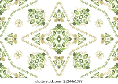 Ethnic ikat seamless pattern in tribal. Aztec geometric ornament print. Design for background, wallpaper, illustration, fabric, clothing, carpet, textile, batik, embroidery.