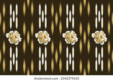 Ethnic ikat seamless pattern in tribal. Aztec geometric ethnic ornament print. Ikat pattern style. Design for background, wallpaper, illustration, fabric, clothing, carpet, textile, batik, embroidery.