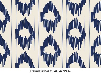 Ethnic ikat seamless pattern in tribal. Aztec geometric ethnic ornament print. Ikat pattern style. Design for background, wallpaper, illustration, fabric, clothing, carpet, textile, batik, embroidery.