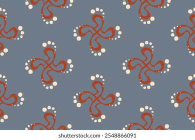 Ethnic ikat seamless pattern in tribal. Aztec geometric ethnic ornament print. Ikat pattern style. Design for background, wallpaper, illustration, fabric, clothing.