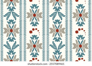 Ethnic ikat seamless pattern in tribal. Aztec geometric ethnic ornament print. Ikat pattern style. Design for background, wallpaper, illustration, fabric, clothing, carpet, textile, batik, embroidery.