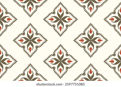 Ethnic ikat seamless pattern in tribal. Aztec geometric ethnic ornament print. Ikat pattern style. Design for background, wallpaper, illustration, fabric, clothing, carpet, textile, batik, embroidery.