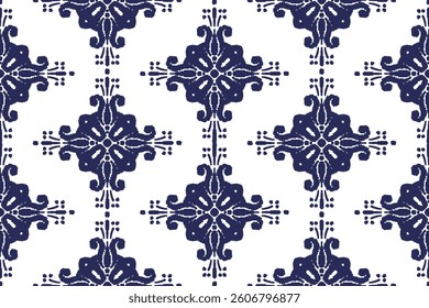 Ethnic ikat seamless pattern in tribal. Aztec geometric ethnic ornament print. Ikat pattern style. Design for background, wallpaper, illustration, fabric, clothing, carpet, textile, batik, embroidery.