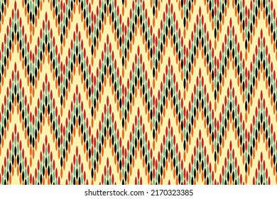 Ethnic ikat seamless pattern Zigzag Geometric shapes multiple colours art design for prints fabric paper carpet wallpaper backdrop textile industry