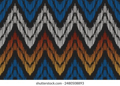 Ethnic ikat seamless pattern.beautiful pattern. folk embroidery,bohemian style,aztec geometric art ornament print.ethnic abstract art.Seamless fabric.design for fabric, carpet, wallpaper, clothing	