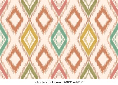 Ethnic ikat seamless pattern.beautiful pattern. folk embroidery,bohemian style,aztec geometric art ornament print.ethnic abstract art.Seamless fabric.design for fabric, carpet, wallpaper, clothing