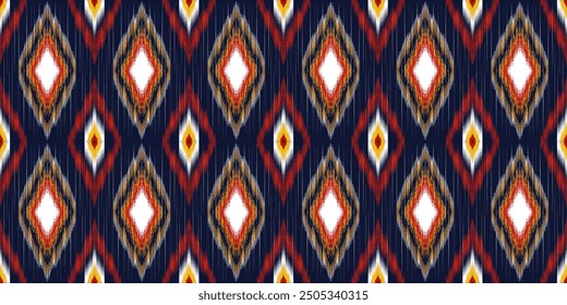 Ethnic ikat seamless pattern.beautiful pattern. folk embroidery,bohemian style,aztec geometric art ornament print.ethnic abstract art.Seamless fabric.design for fabric, carpet, wallpaper, clothing.
