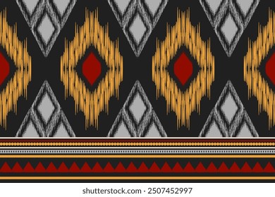 Ethnic ikat seamless pattern.beautiful pattern. folk embroidery,bohemian style,aztec geometric art ornament print.ethnic abstract art.Seamless fabric.design for fabric, carpet, wallpaper, clothing.