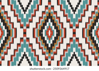 Ethnic ikat seamless pattern.beautiful pattern. folk embroidery,bohemian style,aztec geometric art ornament print.ethnic abstract art.Seamless fabric.design for fabric, carpet, wallpaper, clothing.